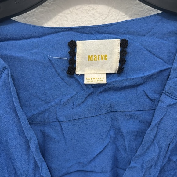 Maeve Blue Long Sleeve Wrap Mini Dress Size XXS - Picture 6 of 7